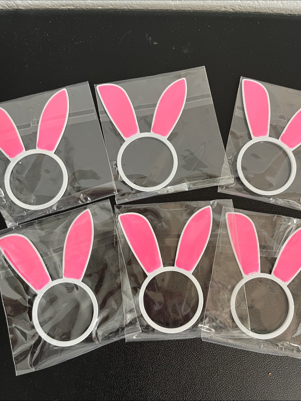 Pink Bunny Ear Napkin Rings- Set of 6- Multiple Sets Available